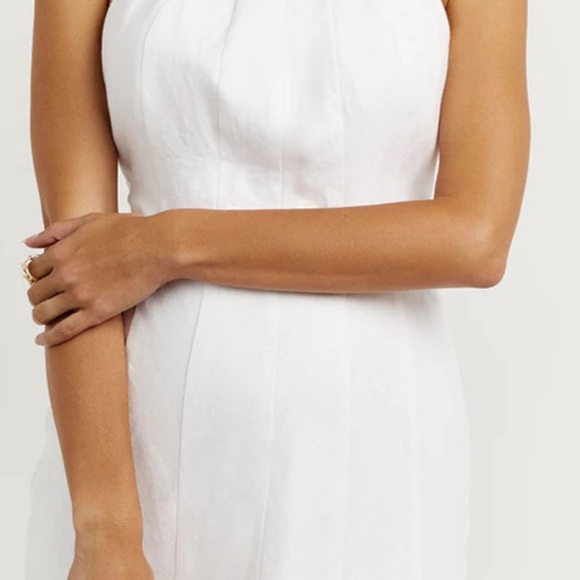 Dissh AISLE WHITE LINEN HIGH NECK DRESS Size 2 - Picture 5 of 5